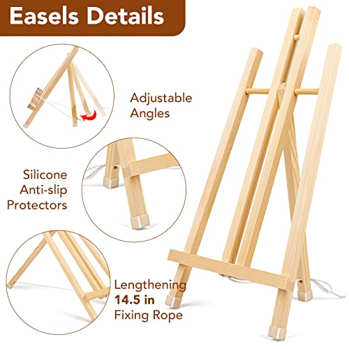 16 Pack 15 Inch Wood Easels, Easel Stand for Painting Canvases and Crafts - style: 15"-16p