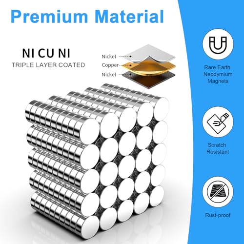 Fridge Magnets, 6x2mm Small Round Magnetic 250 Pack - size: 6x2mm