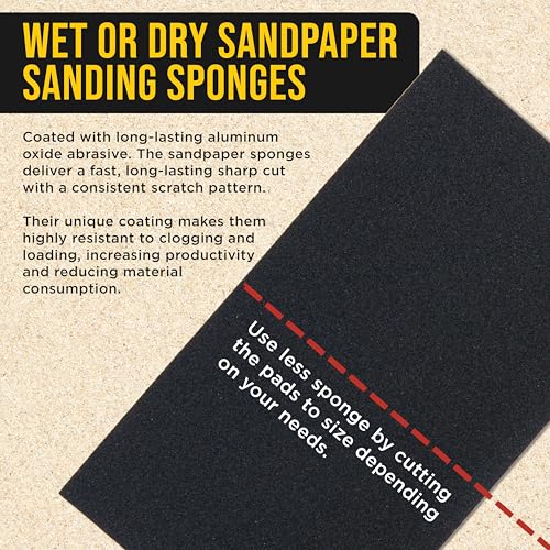 Dura-Gold 320 Grit 5" x 2-3/4" Sanding Sponges, Flexible Sandpaper, 20-Pc - style: 320 Grit