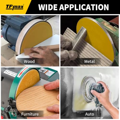 TPmax 6-Inch 220-Grit Gold PSA Sanding Discs, 50 Pack – Pro-Grade Self-Adhesive Stickyback Sandpaper with Quick-Release Tabs for DA Sander, Fine Automotive/Wood/Metal Sanding - style: 220 Grit