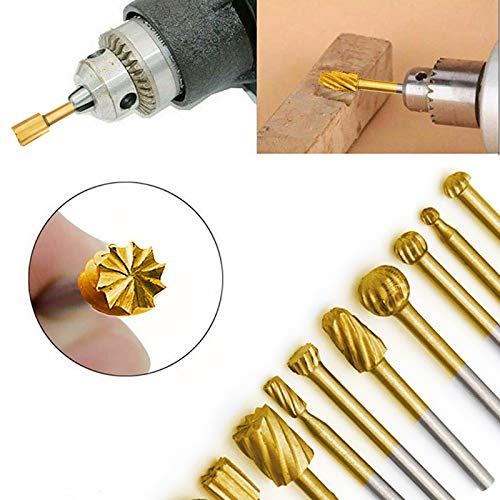 20pcs Rotary Bits Burr Set with 1/8 inch Shank - size: 20 pcs Router Bits