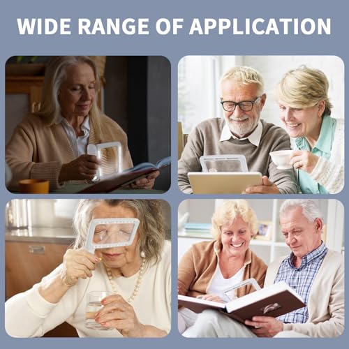5X 10X 45X Rechargeable Magnifying Glass for Reading, Full Page Magnifier - color: Gray