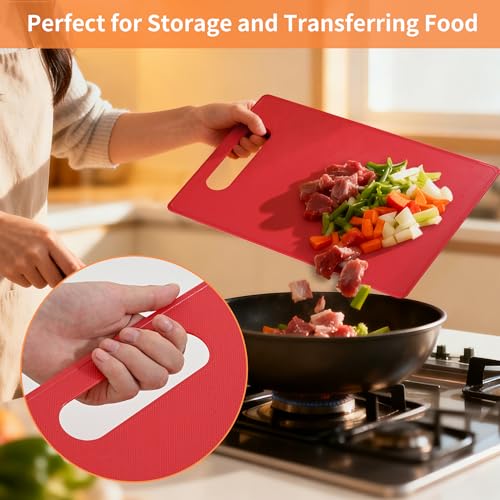 Luckyiren Large Plastic Cutting Board Set, 3 Pack 14 x 10 Inch Cutting Mats