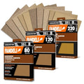 Multipurpose Sanding Sheets Assorted Grits: (25) 80, (25) 12, and (25) 220. 75PK.. - style: Selection of grits..