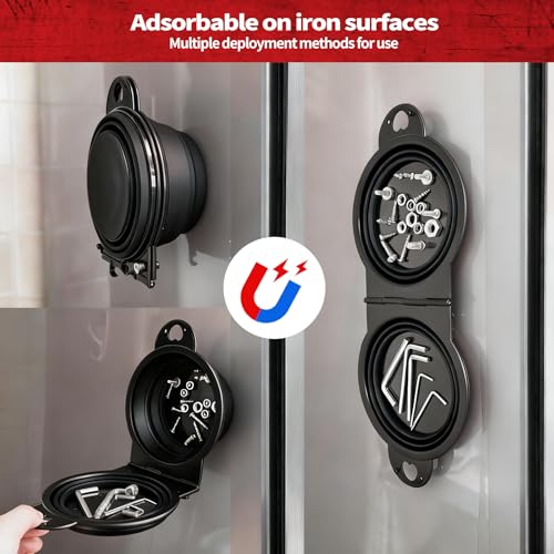 Magnetic Trays, Magnetic Bowl for Screws, Magnetic Tool Tray (black2.0) - style: black2.0