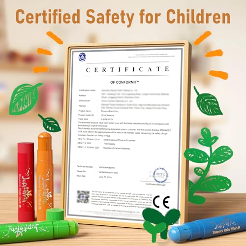 JUPITEARTH Tempera Paint Sticks for Kids, Quick Drying, 36 Colors - color: 36 Colors (Classic, Neon, Metallic, Pastel)