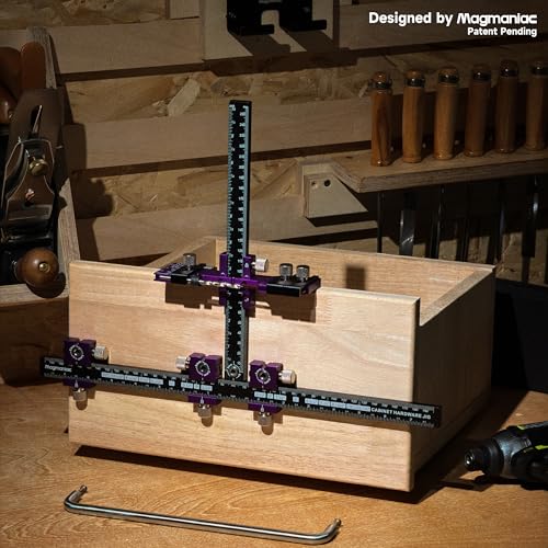 Cabinet Hardware Jig, Cabinet Drawer Pull Jig, Cabinet Pull Template Tool - color: Purple-black