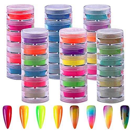 Duufin Pigment Powder for Nails 36 Colors Nail Pigment Powder - color: Vibrant