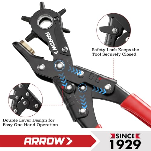 Arrow Belt Hole Puncher with Rotary Punch Head