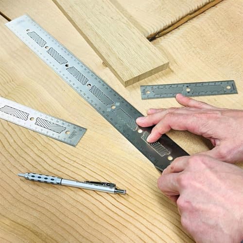 JESSEM Stainless Steel Precision Rulers - Patented Flex Tabs, Fade-Resistant Markings - 150mm Metric Stainless Ruler