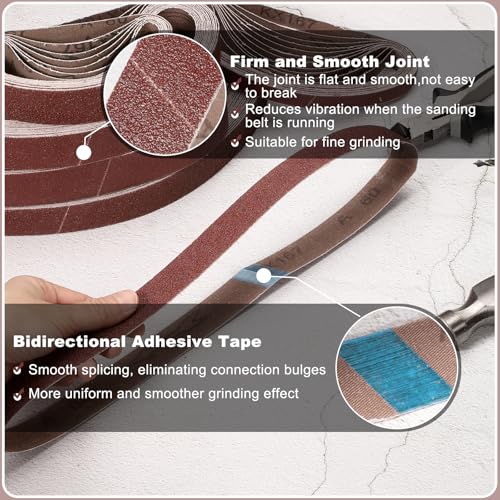 HARFINGTON 6 x 48 Inch Sanding Belts, 6 Pcs 400 Grits Aluminum Oxide - size: 6x48 inch(400 grit)
