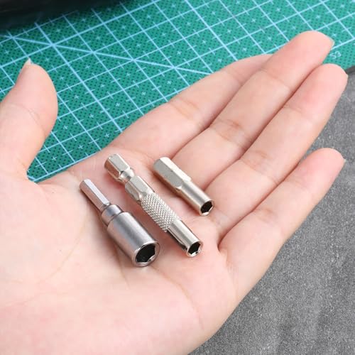 3 PCS 1/4 to 4mm Bit Adapter, Hex Screw Driver Bit Adapter Converter Micro Bits Drill Extension Socket Shank Micro Bits Holder Screwdriver Converter Magnetic for Repair DIY Projects