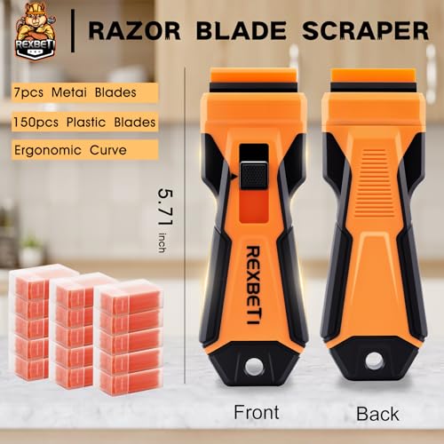 REXBETI Razor Blade Scraper Tool, Paint, Windows, Glass Stovetop Scraper - size: 1 Pack(5.71 inch)