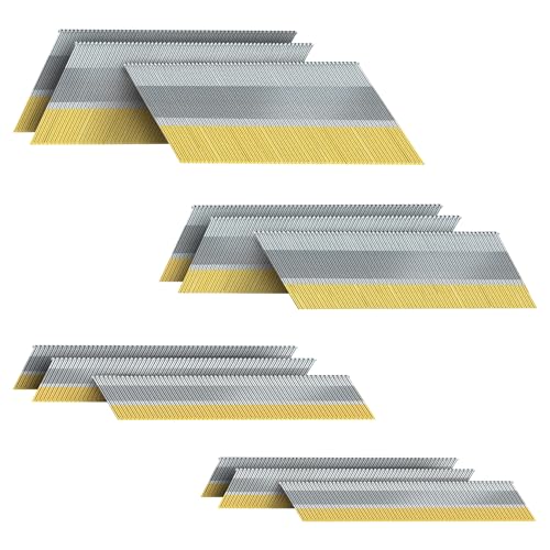 PINOZE 15 Gauge DA Angled Finish Nails, 34-Degree, 1200-Pack (2-1/2", 2", 1-1/2", 1-1/4" 300 Per Sizes), Galvanized Assorted Size Project Pack, for Pneumatic, Electric Angled Finish Nailer Gun