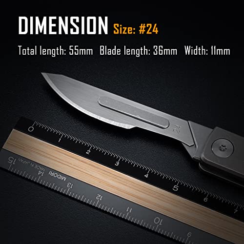 KeyUnity KA14 10pcs #24 Knife Blades Replacement Utility Knife Blade for Arts & Crafts, Plant Cutting, Clay Modeling, Podiatry, Dermaplaning & More - color: #24
