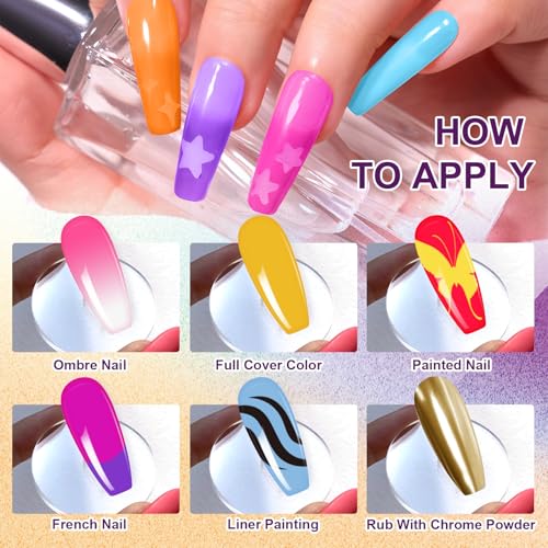 12 Colors Pat Painting Nail Gel, Hema＆TPO Free - color: Mojito Sunrise Canvas