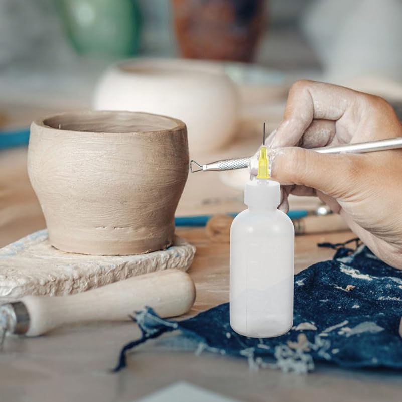 DOITOOL Pottery Glaze Squeeze Bottle Fine Tip Squeeze Bottle with Nozzle Precision Applicator for Ceramic Pottery Tools Mud Painting Detail Work 3.74 in