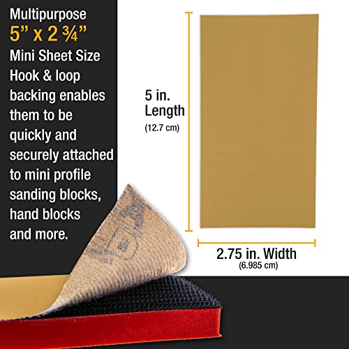 Dura-Gold Premium 5" x 2.75" Gold Sandpaper Sheets, 1000 Grit (Box of 40) - style: 1000 Grit