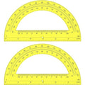 Zonon 2 Pcs 6 Inch Plastic Protractor 180° Math Protractors, Yellow - color: Yellow