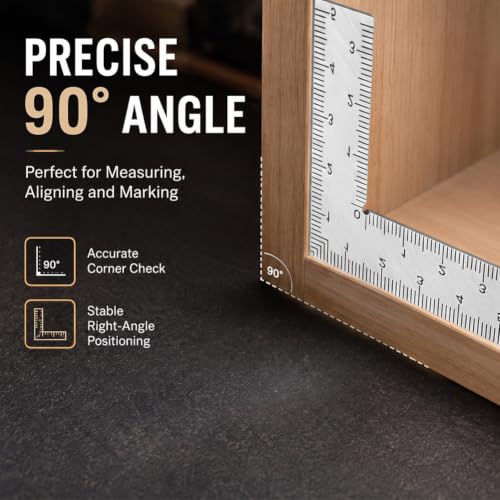 Stainless Steel L - Shaped Woodworking Ruler - Double - Sided Precision Scale