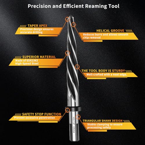 7/8" M2 HSS Bridge Construction Taper Reamer Drill Bit for Metal - size: 7/8”