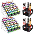 2 Pack 7-Layer Clear Acrylic Paint Holder Storage & Brush Holder Organizer
