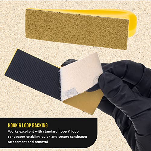 Dura-Gold Micro Hand Sanding Block Kit, 3.5” x 1” Pad, Hook & Loop Backing