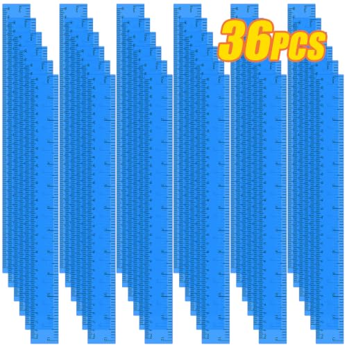 36 Pack 12" Clear Blue Plastic Rulers, Rulers Bulk for Classroom - color: Blue