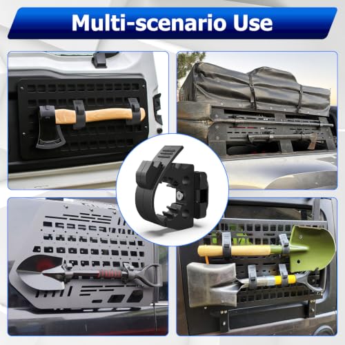 MusixiA 2Pcs Quick Release Rubber Clamp for MOLLE Panel-Shovel Holder for Truck Fits 1"~1.5" Diameter Tool Handles,MOLLE Accessories Adapter Mount - size: MOLLE Panel 2pc