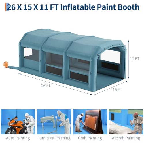Inflatable Paint Booth, 26x15x11Ft Inflatable Spray Booth - color: 26x15x11Ft