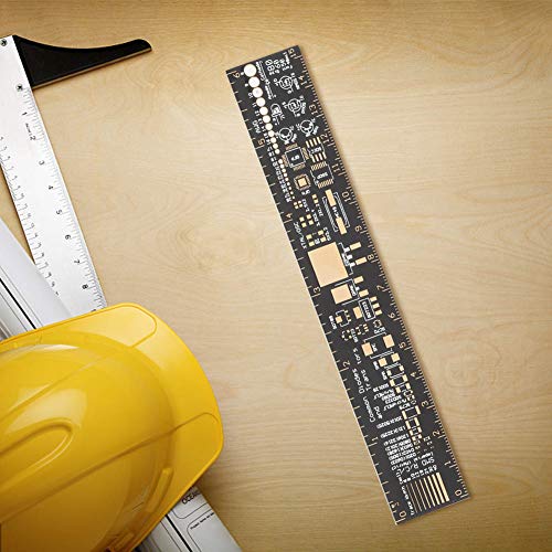 6in PCB Ruler, 15cm Resistor Capacitor Chip Ruler, Copper Printed Circuit Board Versatile Engineering Measurement Tool for Professional and Electronic Enthusiasts