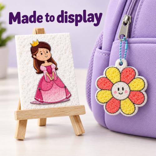 Hugrow Magic Puffy Paint Kit for Kids, 32 Foam Pieces, 3D Mess Free Craft - color: purple