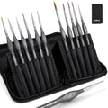 Nicpro Kolinsky Sable Miniature Paint Brushes, 11PCS Fine Detail Brush Set - size: 11 PCS (black)