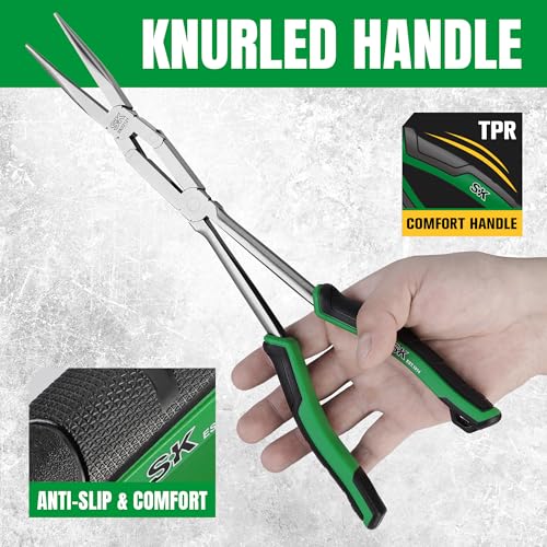 SK 13'' Long Needle Nose Pliers, Double Compound Straight Long Nose Pliers - size: 1PC- Straight