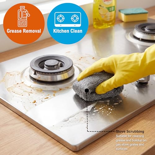 PAMI #4 Extra Coarse Steel Wool Pads,Metal Sponge,Heavy Duty Cleaning,8-Pk - style: #4 - Extra Coarse