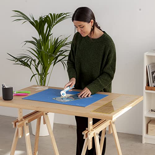 Elan Cutting Mat A2 Blue, Self Healing Cutting Mat 18x24 Inch, 5-Ply Craft Board Blue, Hobby Board for Crafts 18x24 Inch - style: 24 x 18"
