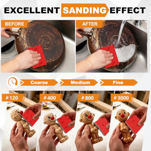 27 PCS 3x4 Inch Sanding Sponge, 120 Grit Sandpaper Pads Sanding Blocks Set - color: 120 Grit
