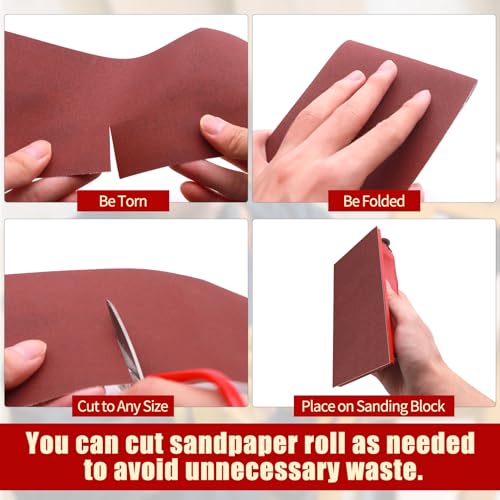 320 Grit Sandpaper Roll, 4 Inch x 32.8 Feet Aluminum Oxide Emery Cloth Roll - size: 320 Grit