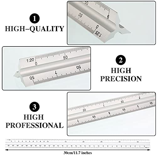 Zonon 11 Pcs Architect Scale & Geometric Drawing Template, Stylish, Yellow - color: Yellow, style: Stylish