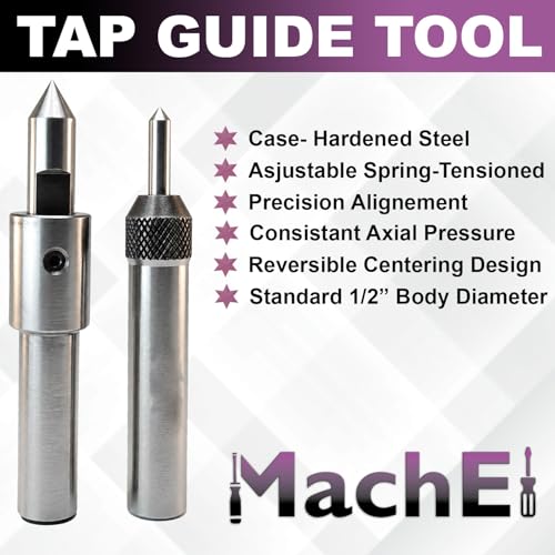 MachEl Spring Center Tap Guide Tool Set of 2, Hardened Steel, 1/2" Shank