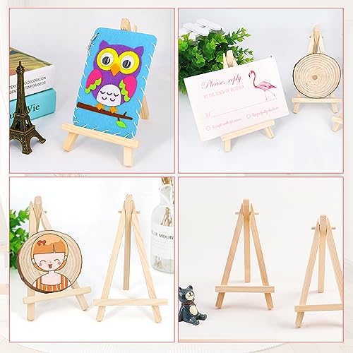40Pcs Wood Easel Stands Small Triangles Tabletop Display Easel