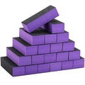20 Pcs Nail Buffer Block Sponge Sanding Buffing File 80/120 Grit 3 Sides Nail Files for Manicure Nail Tools (Purple Black) - color: Purple
