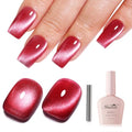 Red Cat Eye Gel Nail Polish with Magnet, Holographic Glitter Shimmer Magnetic UV Gel Polish for Nail Art Soak off UV Led - color: Cat Eye-Red