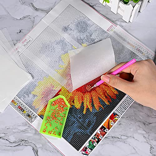 ALKRITA 300 Pieces Diamond Painting Release Paper 15 x 15cm and 15 x 10cm Non-Stick Silicone Release Paper Double-Sided 5D Diamond Painting Accessories Cover Replacement Paper - color: 300pcs-2