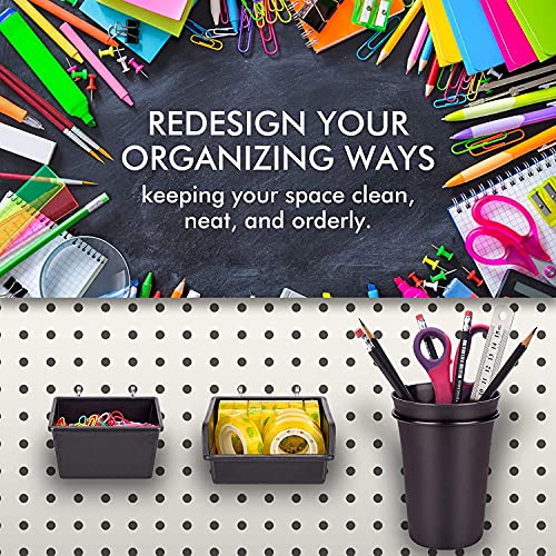 Pegboard Cups With Loops, 9 Pack Peg Board Pencil Holder & Tool Organizer - color: Black