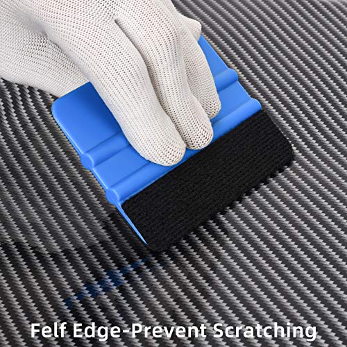 Durable Black Felt Edge Vinyl Squeegee Tool 4-Inch (Pack of 3)