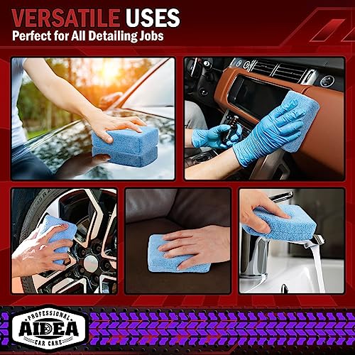 AIDEA Microfiber Applicator Pad-104PK, Car Wash Sponge, Blue - color: Light Blue, size: 104 PK