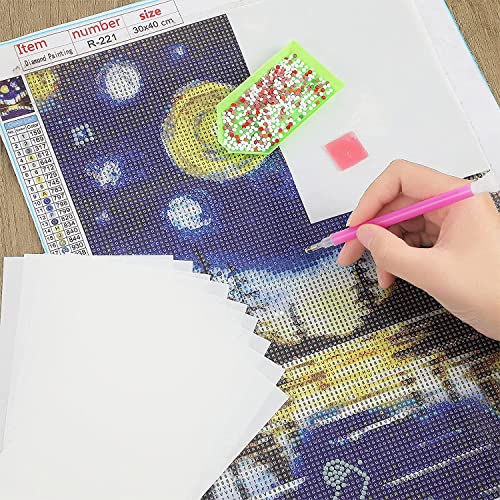 ALKRITA 300 Pieces Diamond Painting Release Paper 15 x 15cm and 15 x 10cm Non-Stick Silicone Release Paper Double-Sided 5D Diamond Painting Accessories Cover Replacement Paper - color: 300pcs-2