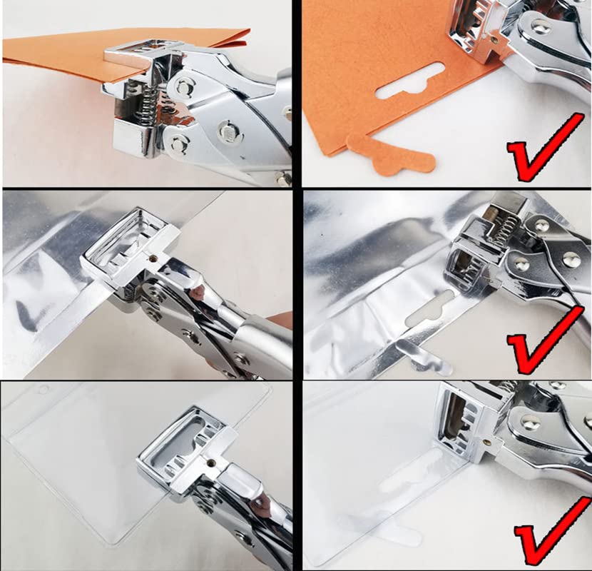 IRISFLY Heavy Duty T Slot Hole Punch for ID Cards, Plastic, Cardstock, Cardboard & PVC