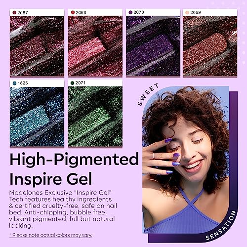 modelones Chameleon Gel Nail Polish Set - 6 Colors Aurora Gel Polish Kit - color: A A2-Aurora Chameleon